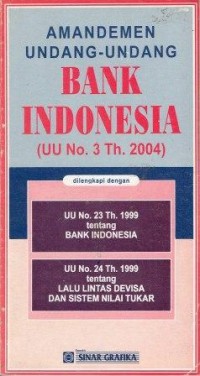 Amandemen Undang-Undang Bank Indonesia (UU No. 3 Th. 2004)