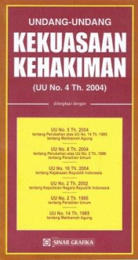 Undang-Undang Kekuasaan Kehakiman (UU No. 4 Th. 2004)