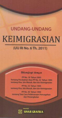 Image of Undang-Undang Keimigrasian : UU RI No. 6 Th. 2011