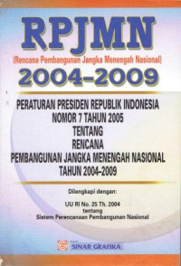 Image of RPJMN (Rencana Pemabangunan Jangka Menengah Nasional) 2004-2009
