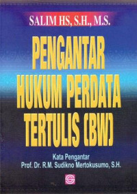 Image of Pengantar Hukum Perdata Tertulis (BW)