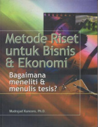 Image of Metode Riset Untuk Bisnis dan Ekonomi