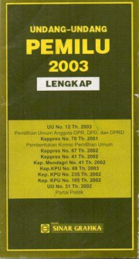 Image of Undang Undang Pemilu 2003 Lengkap