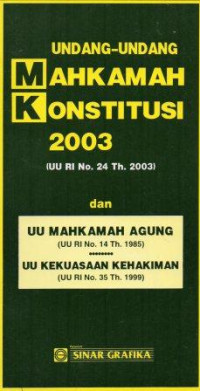 Image of Undang Undang Mahmakamah Konstitusi